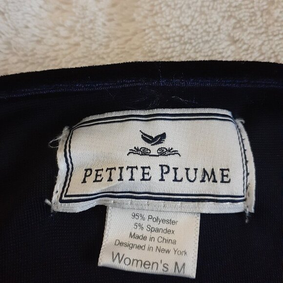 Petite Plume Women's Navy Blue Velour Jumpsuit Medium - Picture 7 of 14